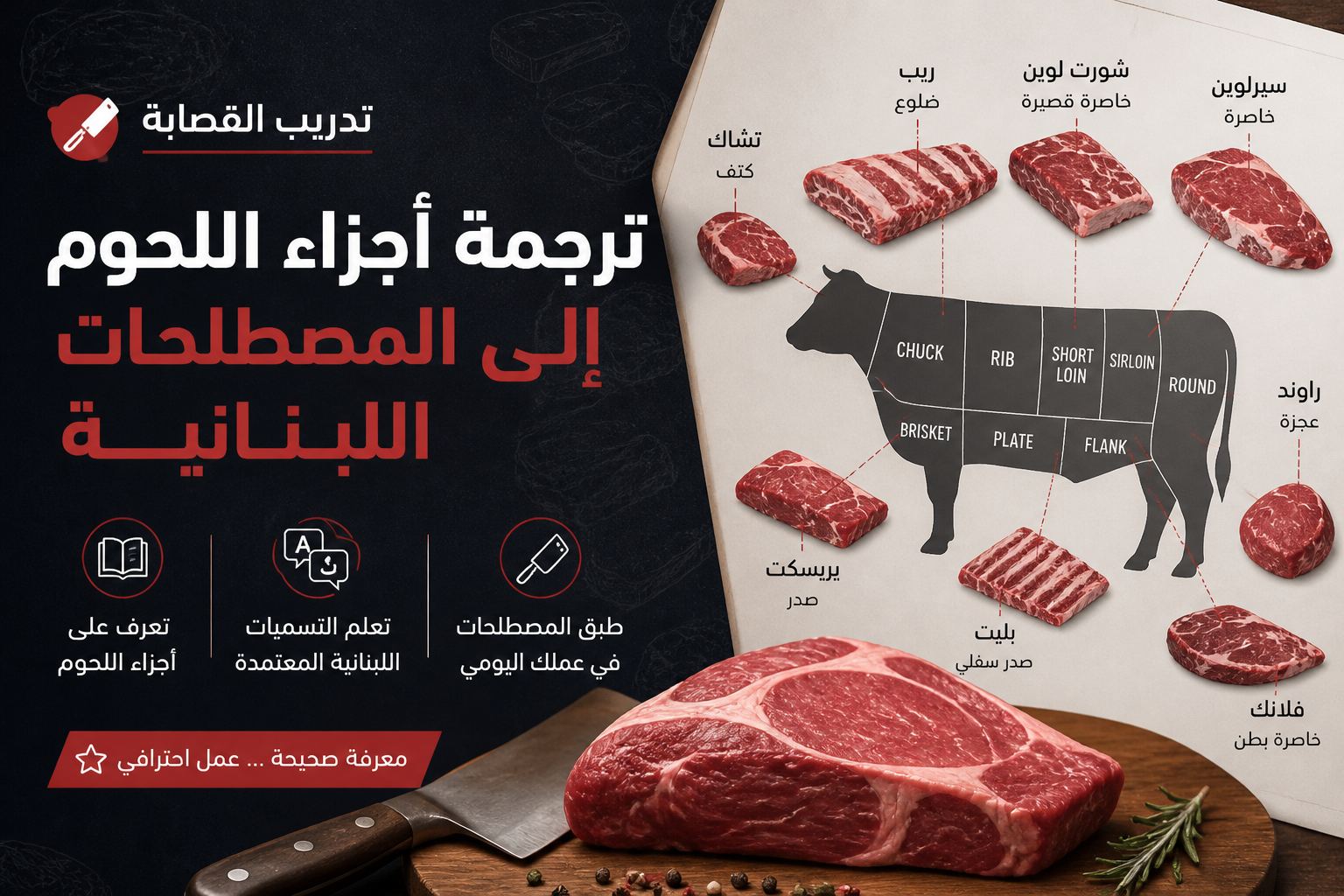 Meat Cuts Translated into Lebanese Terms - أجزاء اللحوم والتسميات اللبنانية